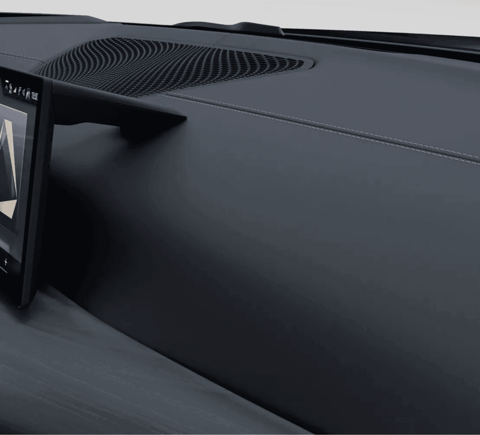 Dashboard of a modern car with a digital display screen on the left.